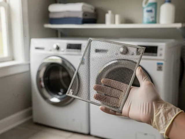 Littleton Dryer Vent Cleaning specialist performing detailed lint trap cleaning service in Littleton